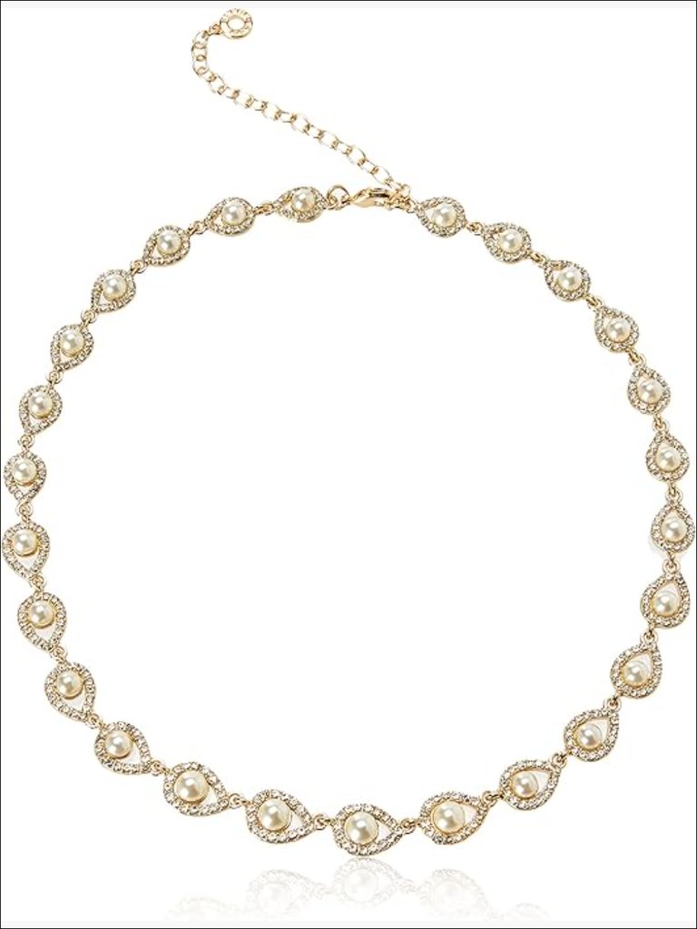 Gold Tone Pearl Necklace With Lobster Clasp
